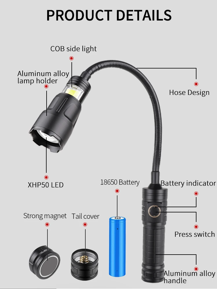 USB Rechargeable XHP50 LED Fla - Power Outage Light recension och pris